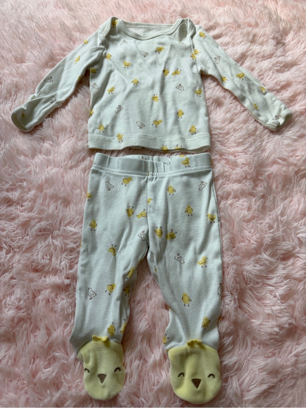 Baby Yellow Chick Footed Pajama Set